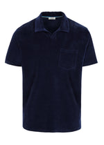 Sandbanks Towelling Polo Shirt: NAVY
