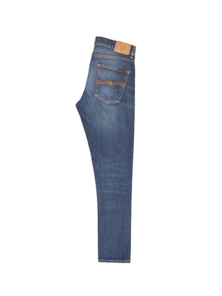 
                
                    Load image into Gallery viewer, Nudie Jeans Lean Dean Jeans: TROUBLED SEA (Blue Used)
                
            