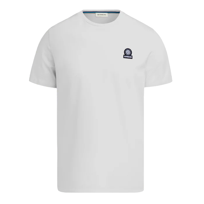 Sandbanks Badge Logo T-Shirt: WHITE