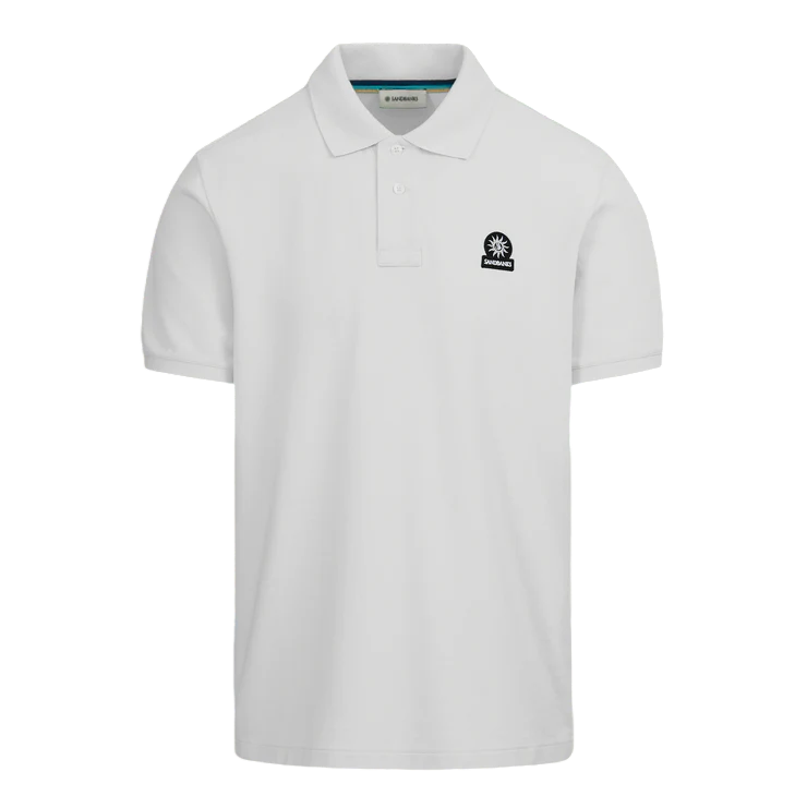 Sandbanks Badge Logo Polo Shirt: WHITE