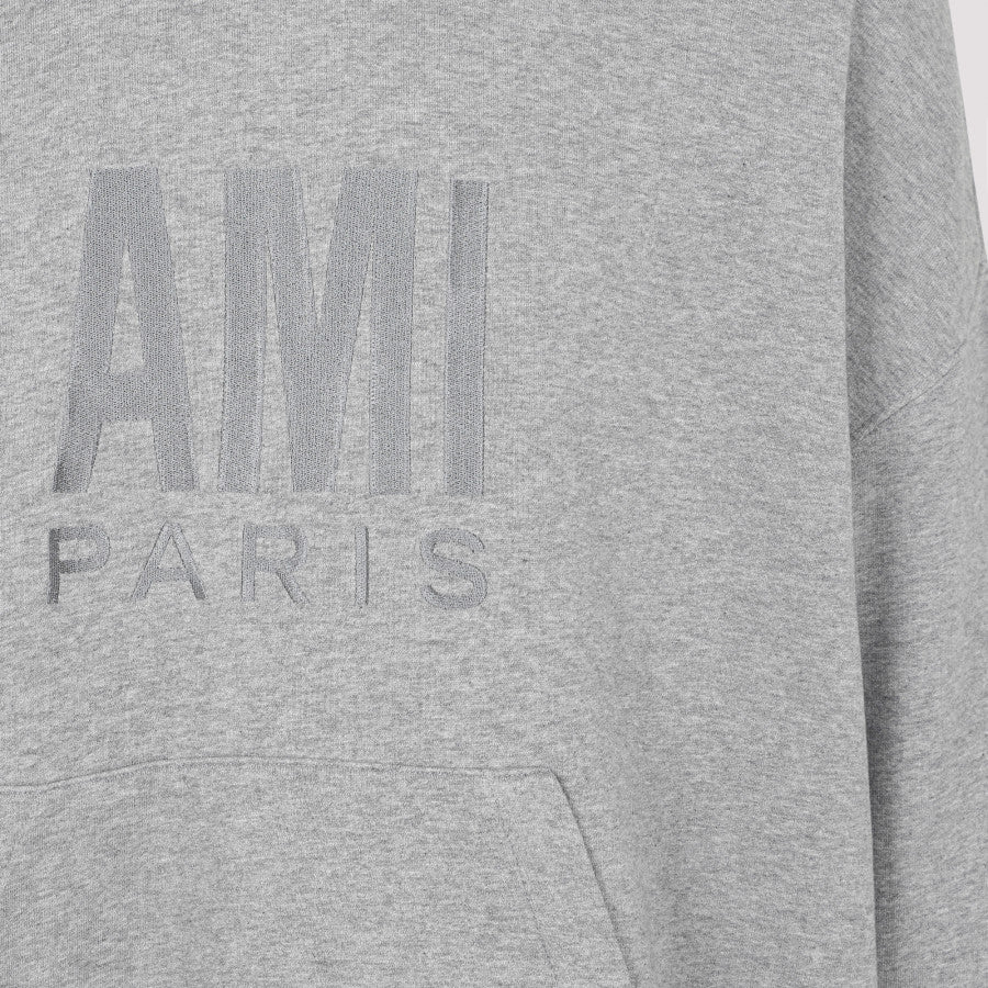 Ami Paris Large Logo Hoodie Grey HemingCo