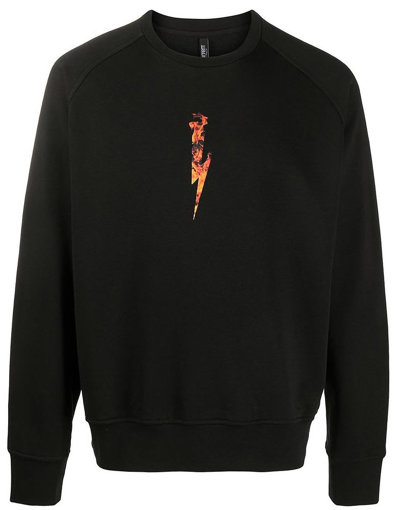 Neil Barrett Flame Bolt Sweatshirt Black HemingCo