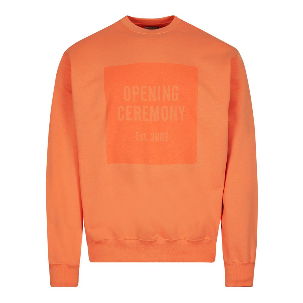 Opening Ceremony Box Logo Sweatshirt Orange HemingCo
