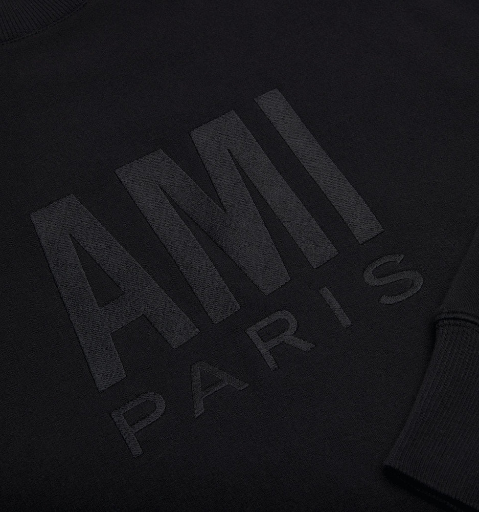 Ami Paris Large Logo Sweatshirt Black HemingCo