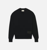 Ami Paris Satin Logo Sweatshirt Black HemingCo