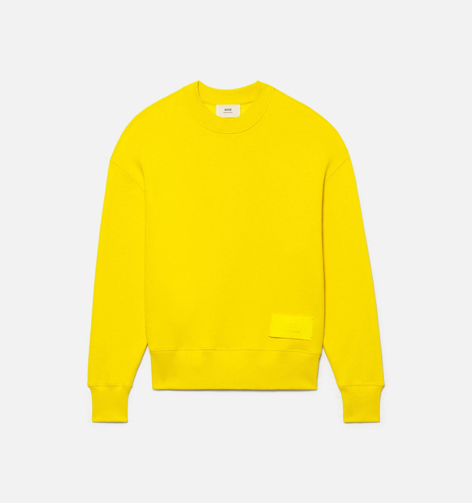 Ami Paris Satin Logo Sweatshirt Yellow HemingCo