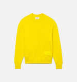 Ami Paris Satin Logo Sweatshirt Yellow HemingCo