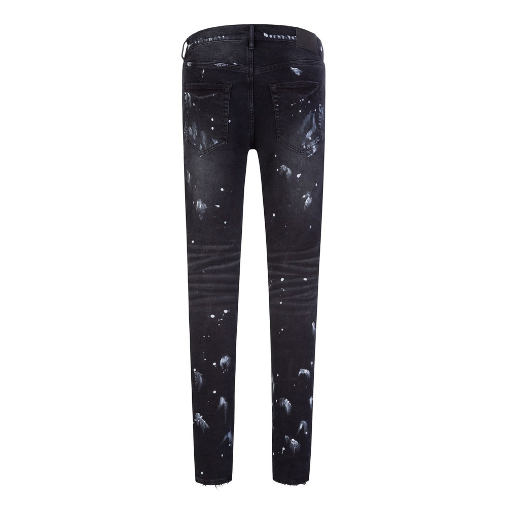 Purple Brand Resin Knee Slit Jeans Black HemingCo