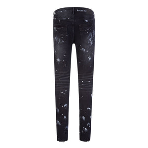 Purple Brand Resin Knee Slit Jeans Black HemingCo