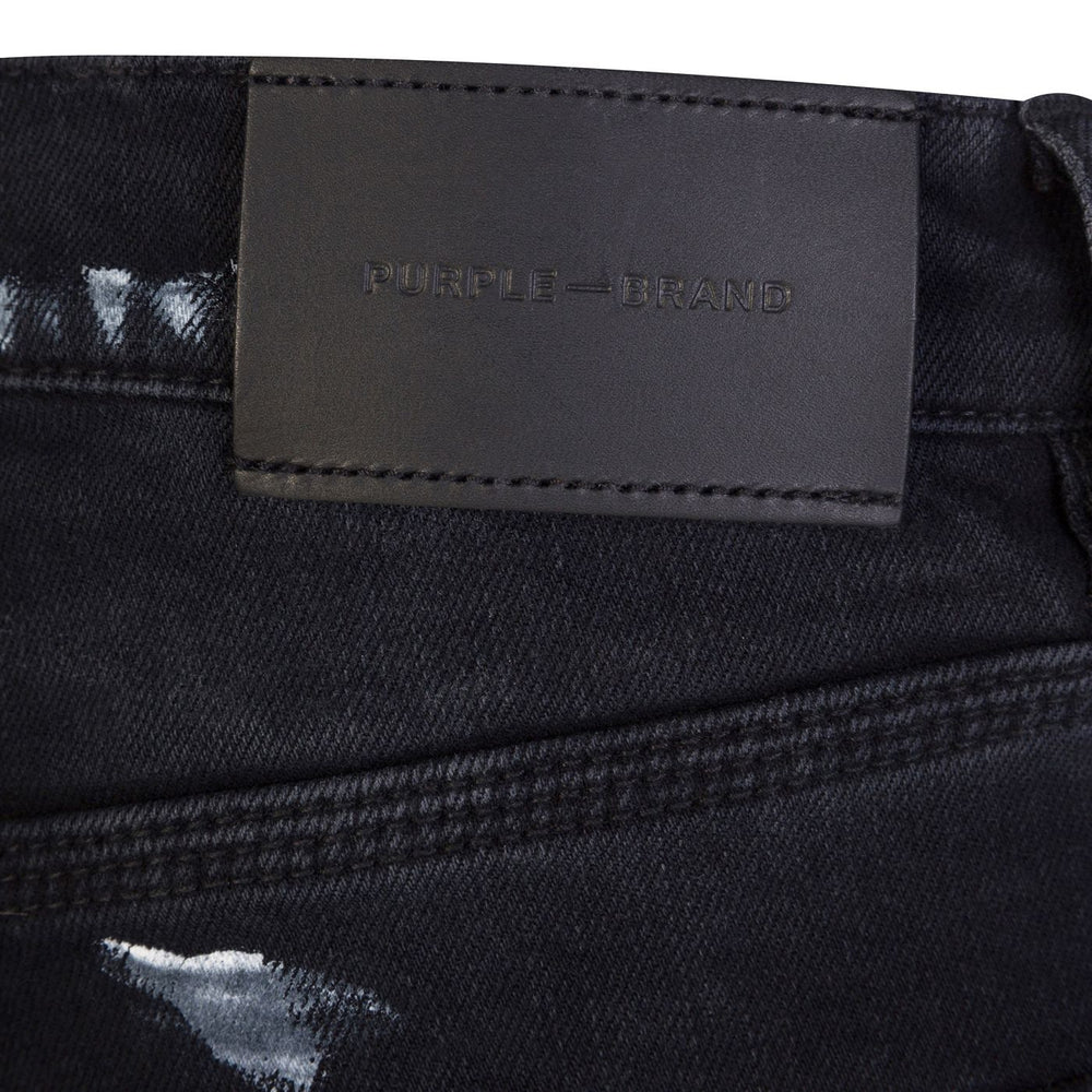 Purple Brand Resin Knee Slit Jeans Black HemingCo