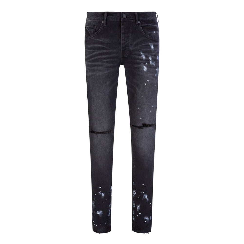 Purple Brand Resin Knee Slit Jeans Black HemingCo