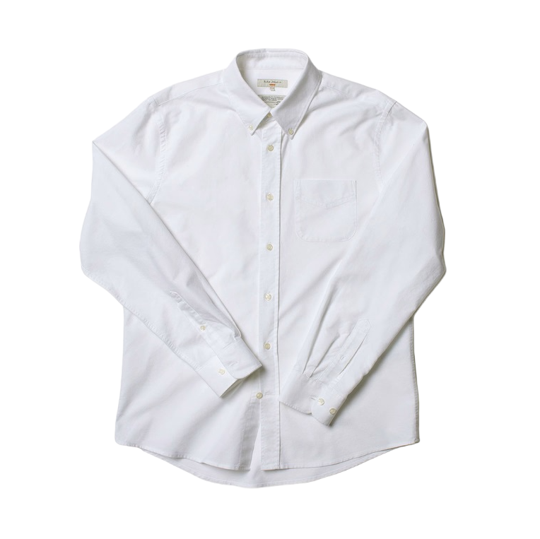 Nudie Jeans John Button Down Oxford Shirt: OFF WHITE